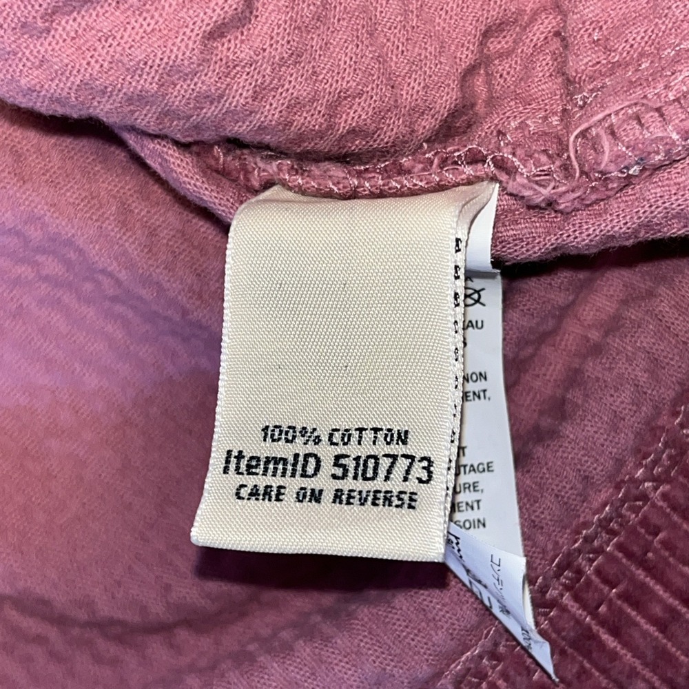 LL Bean Corduroy Button Up Shirt Jacket Women's Medium Reg Pink Cotton Shacket - Picture 4 of 5